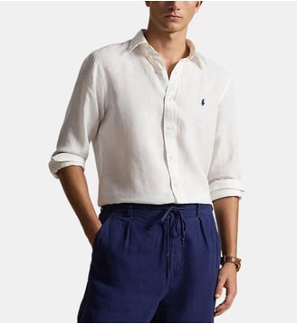 Chemise Custom Fit en lin - Polo Ralph Lauren - Blanc cassé