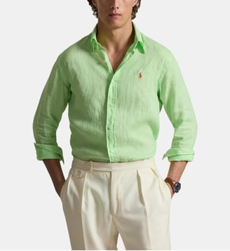 Chemise Custom Fit en lin - Polo Ralph Lauren - Vert lime