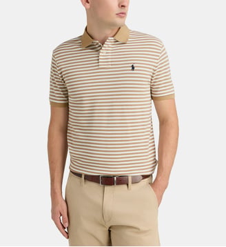 Polo custom slim à rayures en coton - Polo Ralph Lauren - Kaki clair