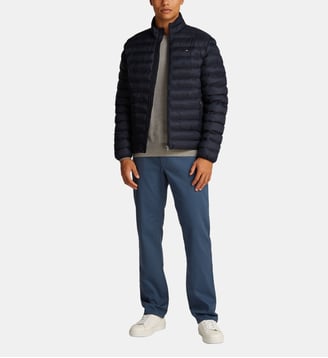 Doudoune courte droite matelassée zippée - Tommy Hilfiger - Bleu marine