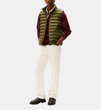 Doudoune courte droite nylon matelassé sans manches - Tommy Hilfiger - Kaki