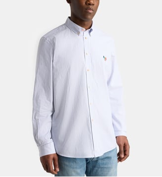 Chemise droite rayures coton - PS Paul Smith - Bleu clair