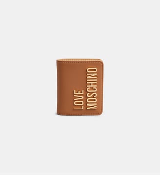 Portefeuille matelassé signature enduit - Love Moschino - Camel