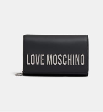 Sac à main métallisé signature - Love Moschino - Noir