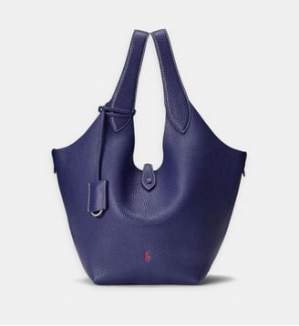 Sac cabas Polo Play en cuir - Polo Ralph Lauren - Bleu marine