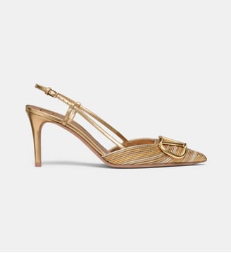 Escarpins Vlogo 80 signature - Valentino Garavani - Doré