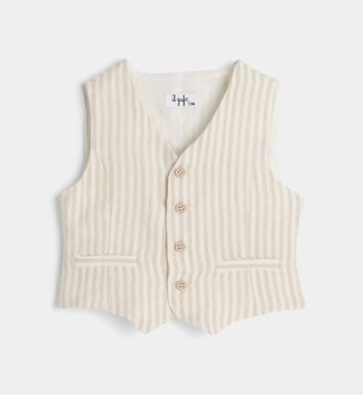 Gilet sans manches en lin - IL GUFO - Beige clair