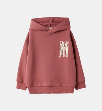 Hoodie droit en coton - IL GUFO - Rose foncé