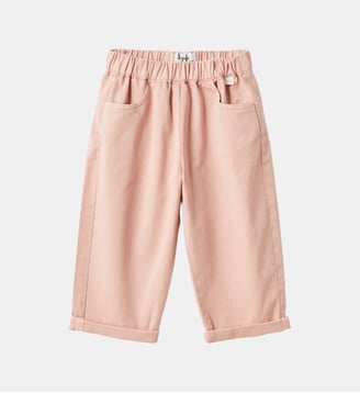 Pantalon droit en coton - IL GUFO - Rose clair