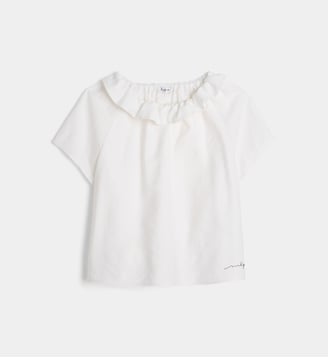 Blouse ample à manches courtes et col Pierrot - IL GUFO - Blanc