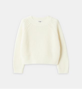 Pull droit en maille coton - IL GUFO - Blanc