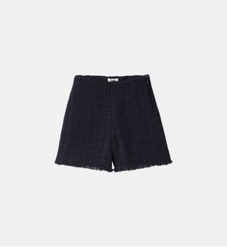 Short droit signature en tweed - IL GUFO - Bleu marine