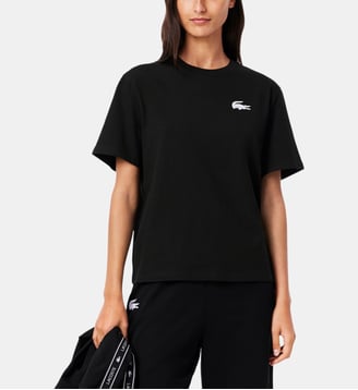 T-shirt droit signature - Lacoste - Noir et blanc