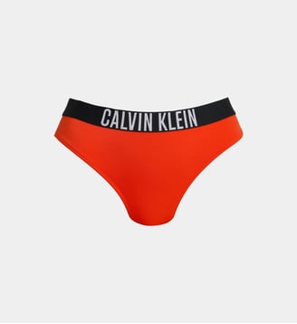 Bas de bikini Intense Power siglé - Calvin Klein - Orange rouge