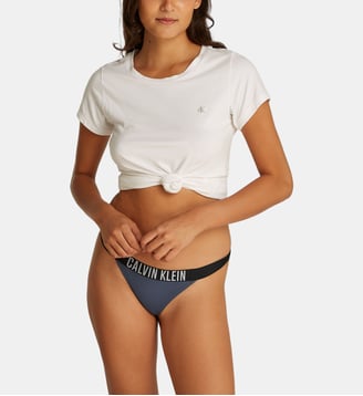 Bas de bikini tanga signature - Calvin Klein - Gris foncé
