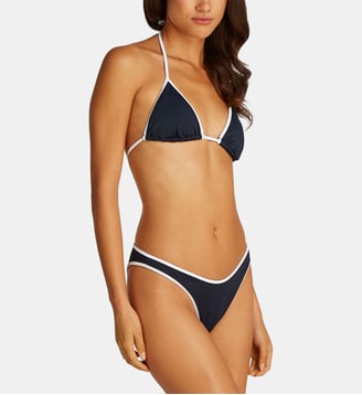 Soutien-gorge de bain triangle stretch sans armatures - Tommy Hilfiger - Bleu et blanc