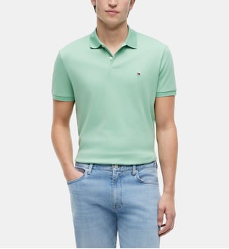 Polo droit en coton - Tommy Hilfiger - Vert pistache