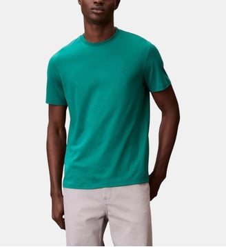 T-shirt signature en coton pima - Calvin Klein - Vert forêt