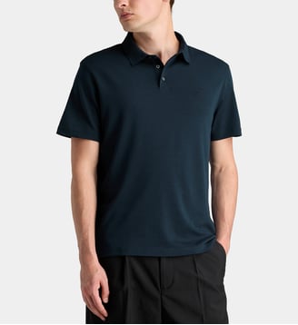 Polo droit fluide en coton Pima - Calvin Klein - Bleu marine