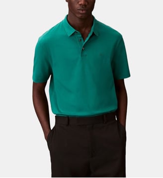 Polo droit fluide en coton Pima - Calvin Klein - Vert alpin