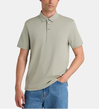 Polo droit fluide en coton Pima - Calvin Klein - Sauge