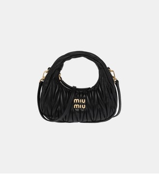 Mini Sac à main Wander en cuir - Miu Miu - Noir