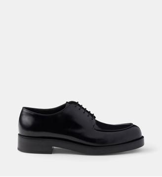 Derbies en cuir signature - Prada - Noir