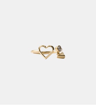 Bague en métal ornement cœur - Prada - Doré