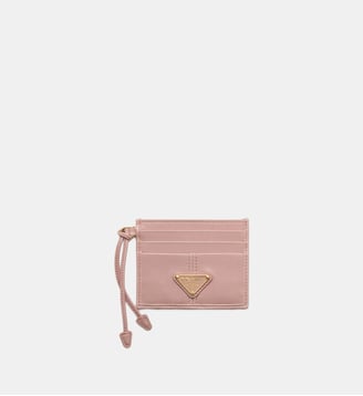 Porte-cartes en cuir signature - Prada - Rose