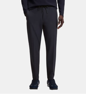 Pantalon tapered technique déperlant - BOSS - Bleu foncé