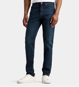 Jean fuselé Onyx en denim de coton mélangé - BOSS - Bleu foncé