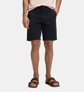 Short slim en twill de coton stretch - BOSS - Bleu foncé