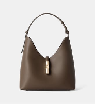 Sac à main hobo Goccia M en cuir - Furla - Kaki