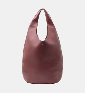 Sac cabas Le Neige en cuir - A.P.C. - Rouge foncé