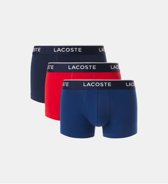 Lot de 3 boxers en coton stretch - Lacoste - Bleu et rouge