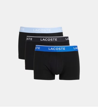 Lot de 3 boxers en coton stretch - Lacoste - Noir et bleu