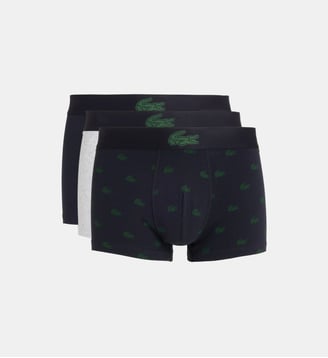 Lot de 3 boxers en coton stretch - Lacoste - Bleu marine et gris