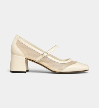 Babies Valoris bi matière résille et cuir vernis - Galeries Lafayette - Blanc
