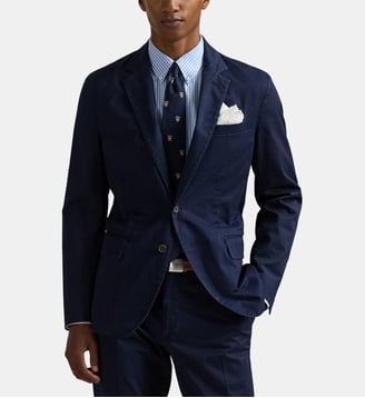 Veste droite en coton  - Polo Ralph Lauren - Bleu marine