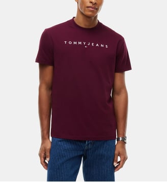 T-shirt droit en coton - Tommy Hilfiger - Bordeaux
