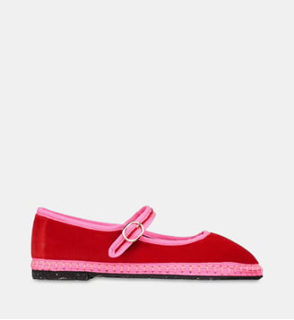 Ballerines Aurelie en coton - Flabelus - Rouge et rose