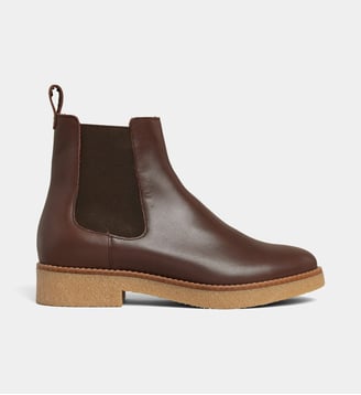 Bottines Chelsea à talons Veronica en cuir - Galeries Lafayette - Marron