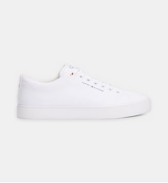 Baskets basses en toile signature  - Tommy Hilfiger - Blanc