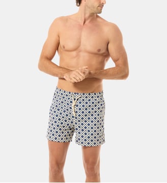 Short de bain Vieste imprimé graphique avec suspensoir - Gassa D'Amante - Bleu