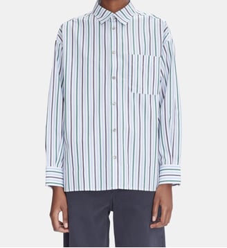 Chemise droite Stephanie à rayures - A.P.C. - Blanc et bleu