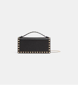 Sac pochette signature en cuir - Valentino Garavani - Noir