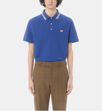 Polo droit en coton - Valentino Garavani - Bleu