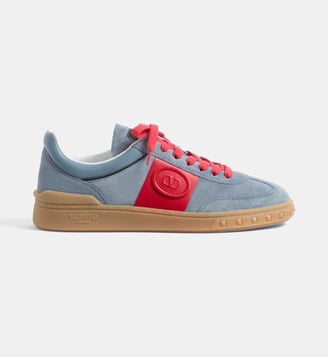Baskets Basses Upvillage en croûte de cuir - Valentino Garavani - Gris bleu