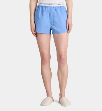 Short d'intérieur signature coton popeline - Calvin Klein - Bleu vif