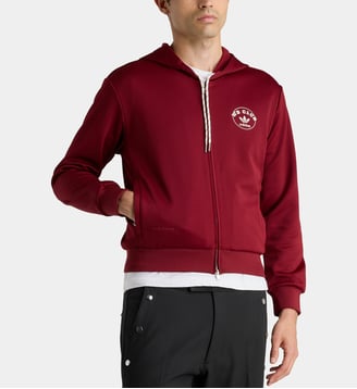 Sweat zippé Track capuche en coton - Adidas by Wales Bonner - Bordeaux